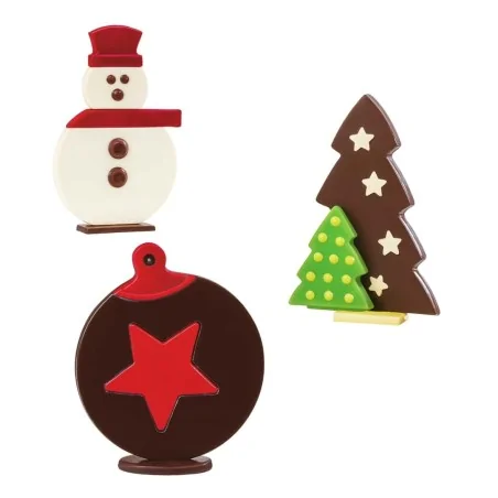 Set 3 Stampi Puzzle Christmas Cioccolato MARTELLATO
