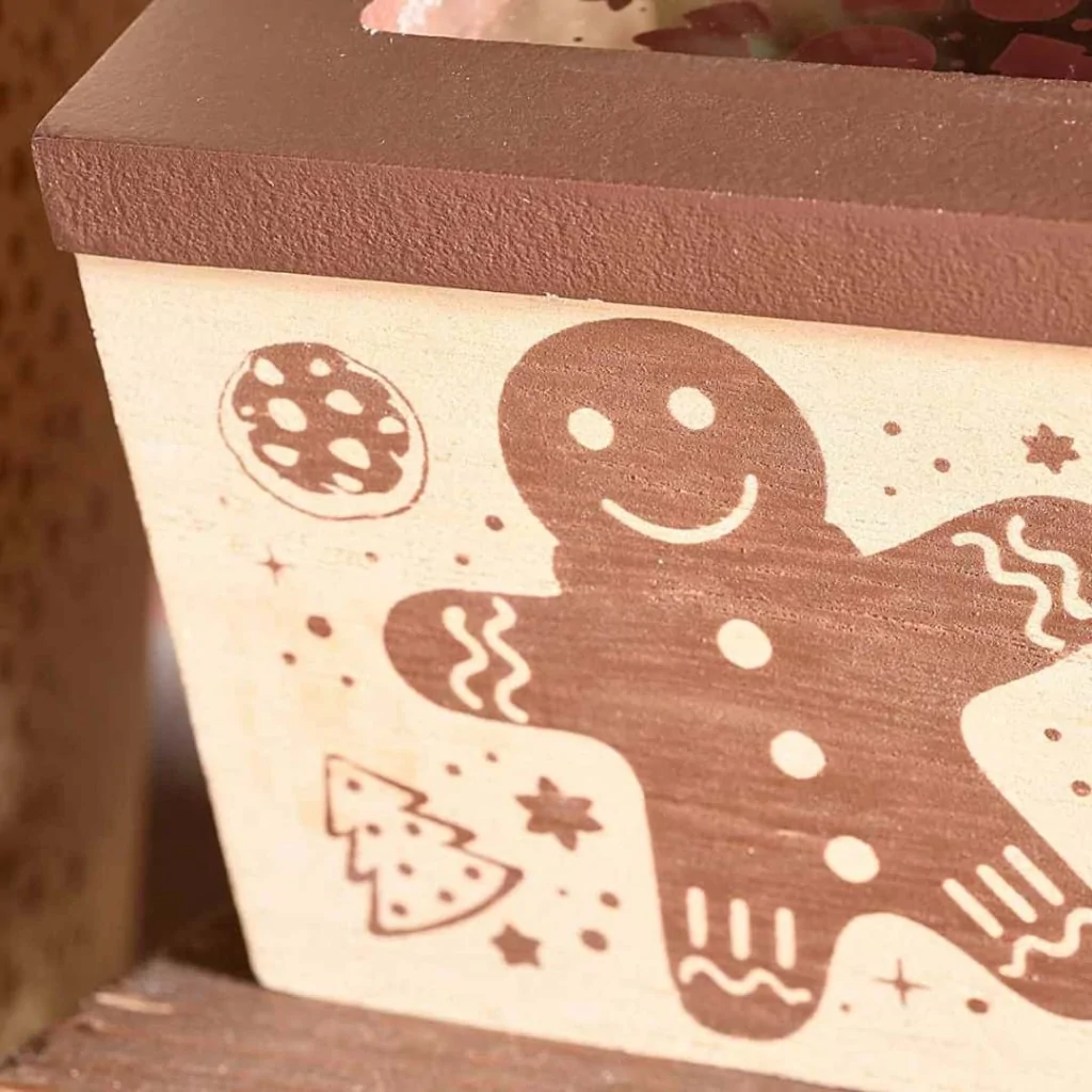 Scatola Te Pan di Zenzero in Legno 2 Scomparti ART FROM ITALY