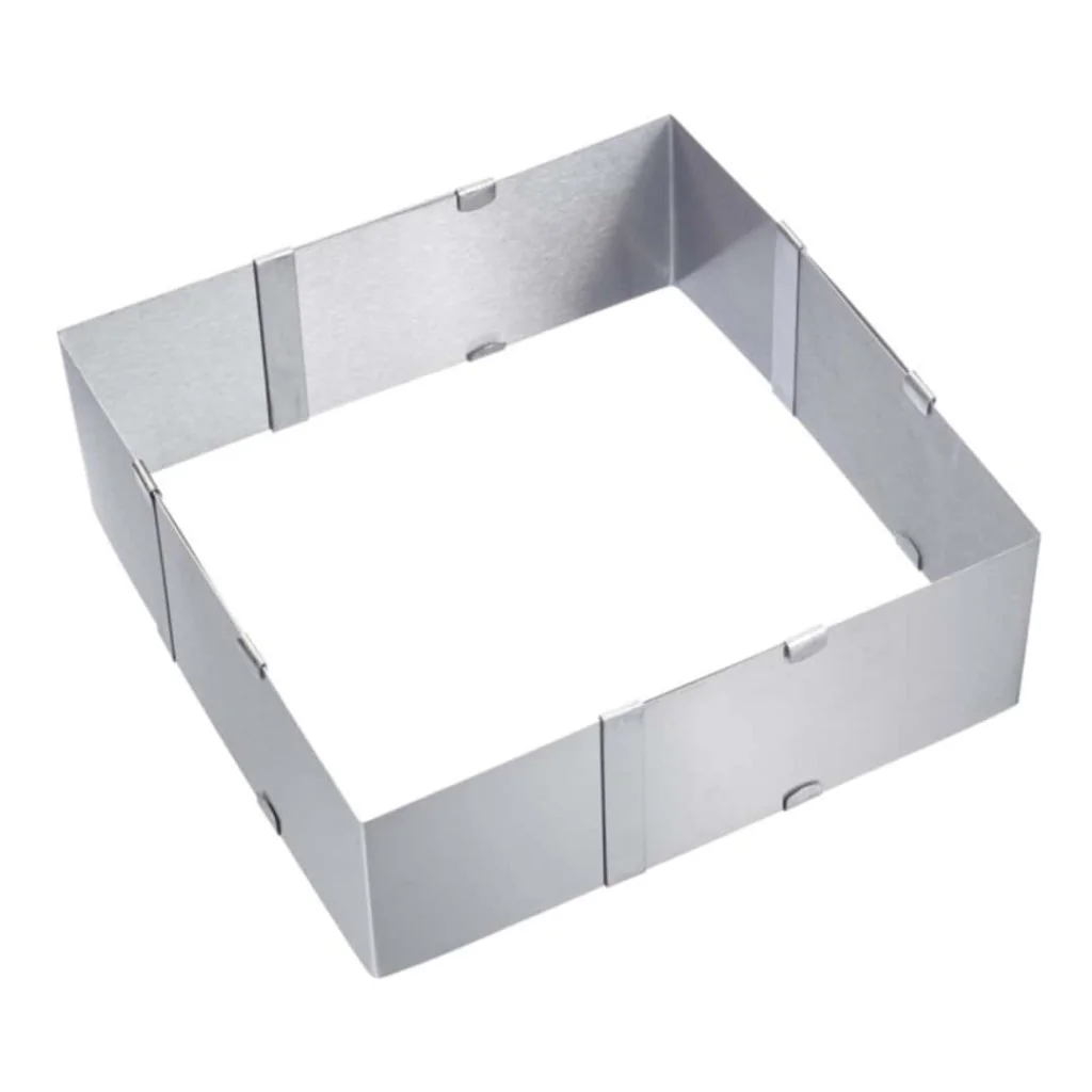 Cornice Torta Quadrata Regolabile Acciaio Inox h 8 cm EVA