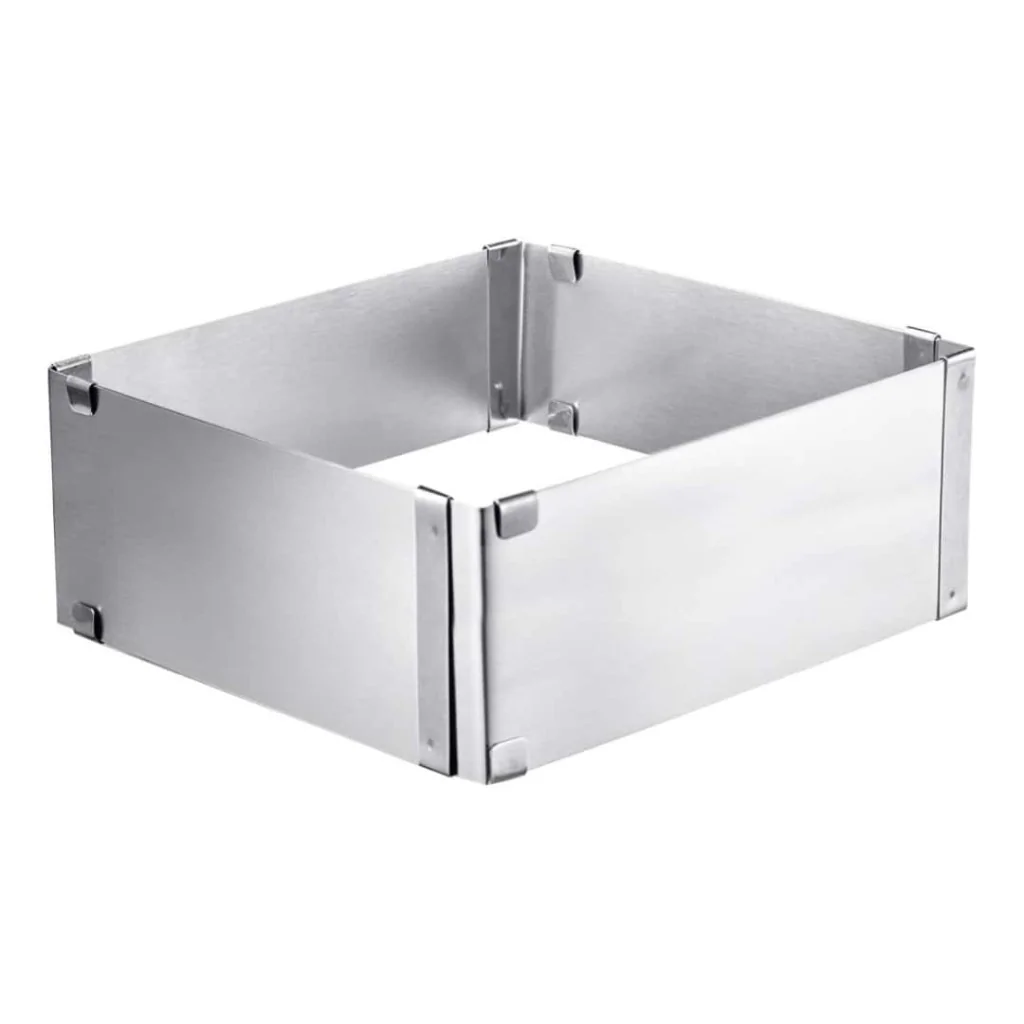 Cornice Torta Quadrata Regolabile Acciaio Inox h 8 cm EVA