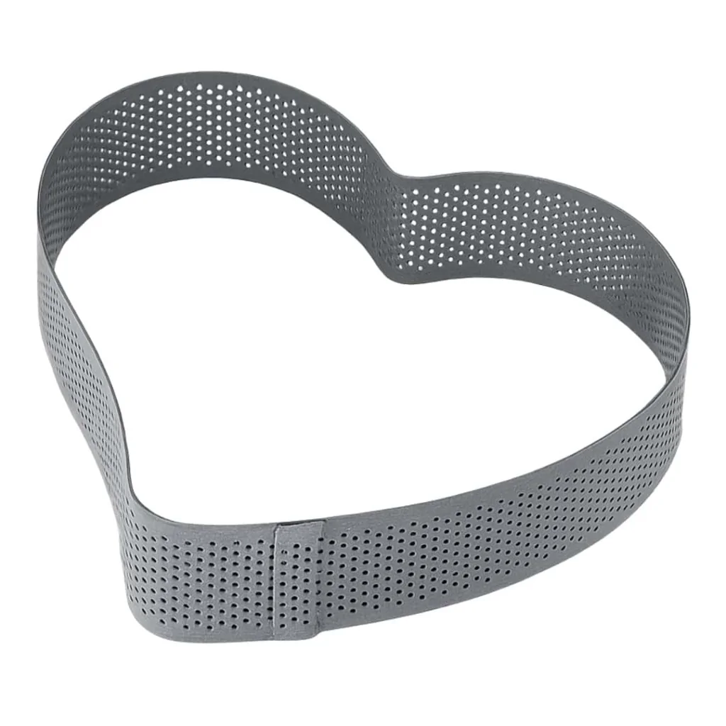 Fascia Crostata Cuore Inox Microforata 170x182x35 mm PAVONI