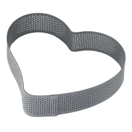 Fascia Crostata Cuore Inox Microforata 170x182x35 mm PAVONI