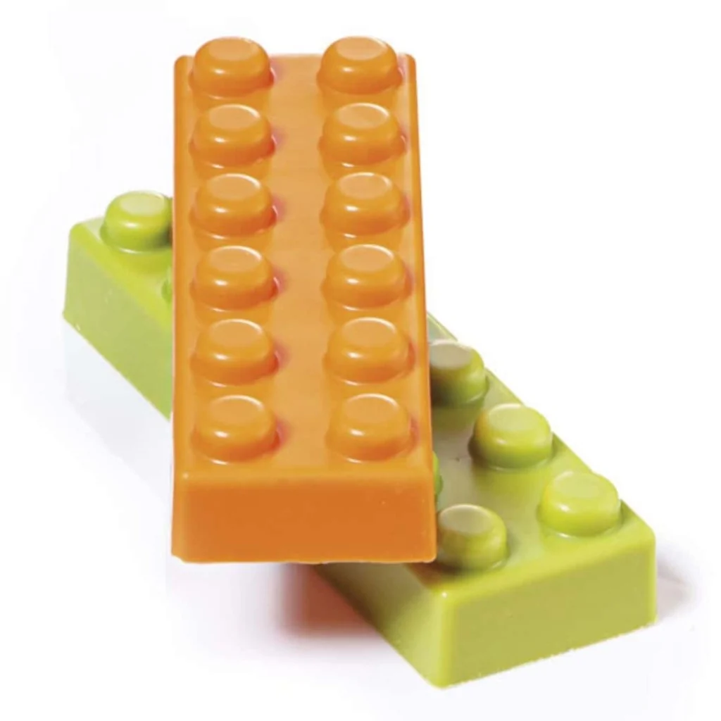 Stampo Cioccolato Snack Mattoncini Giocattolo 45x23x6 mm