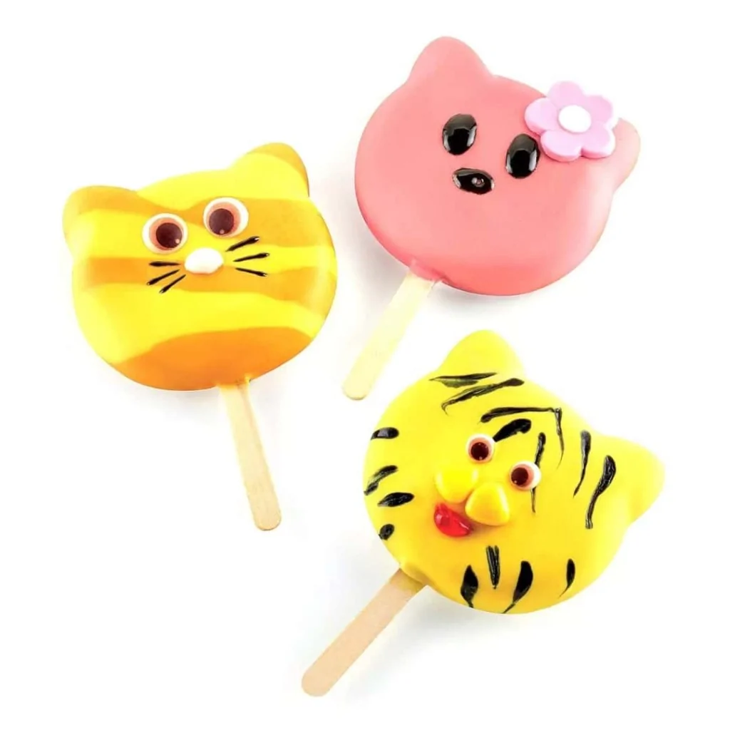 Set 2 Stampi Silicone Stecco Gelato Gattino 88,5x82x22 mm