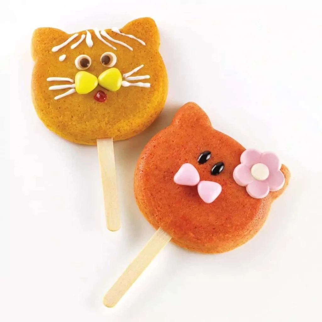 Set 2 Stampi Silicone Stecco Gelato Gattino 88,5x82x22 mm