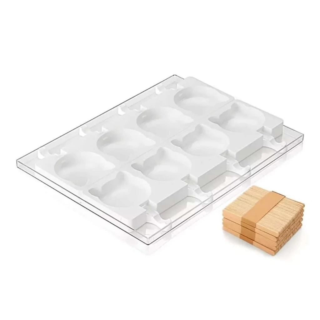 Set 2 Stampi Silicone Stecco Gelato Gattino 88,5x82x22 mm