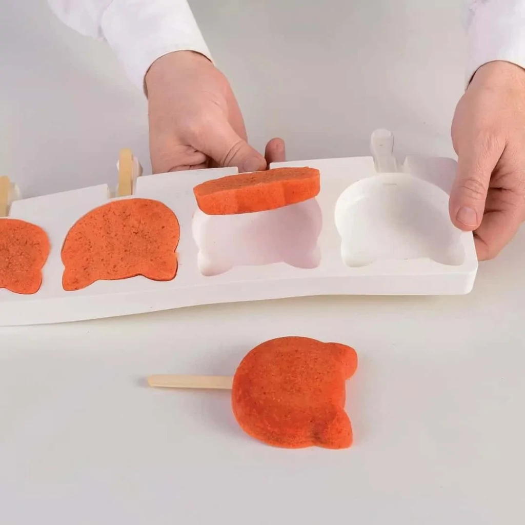Set 2 Stampi Silicone Stecco Gelato Gattino 88,5x82x22 mm