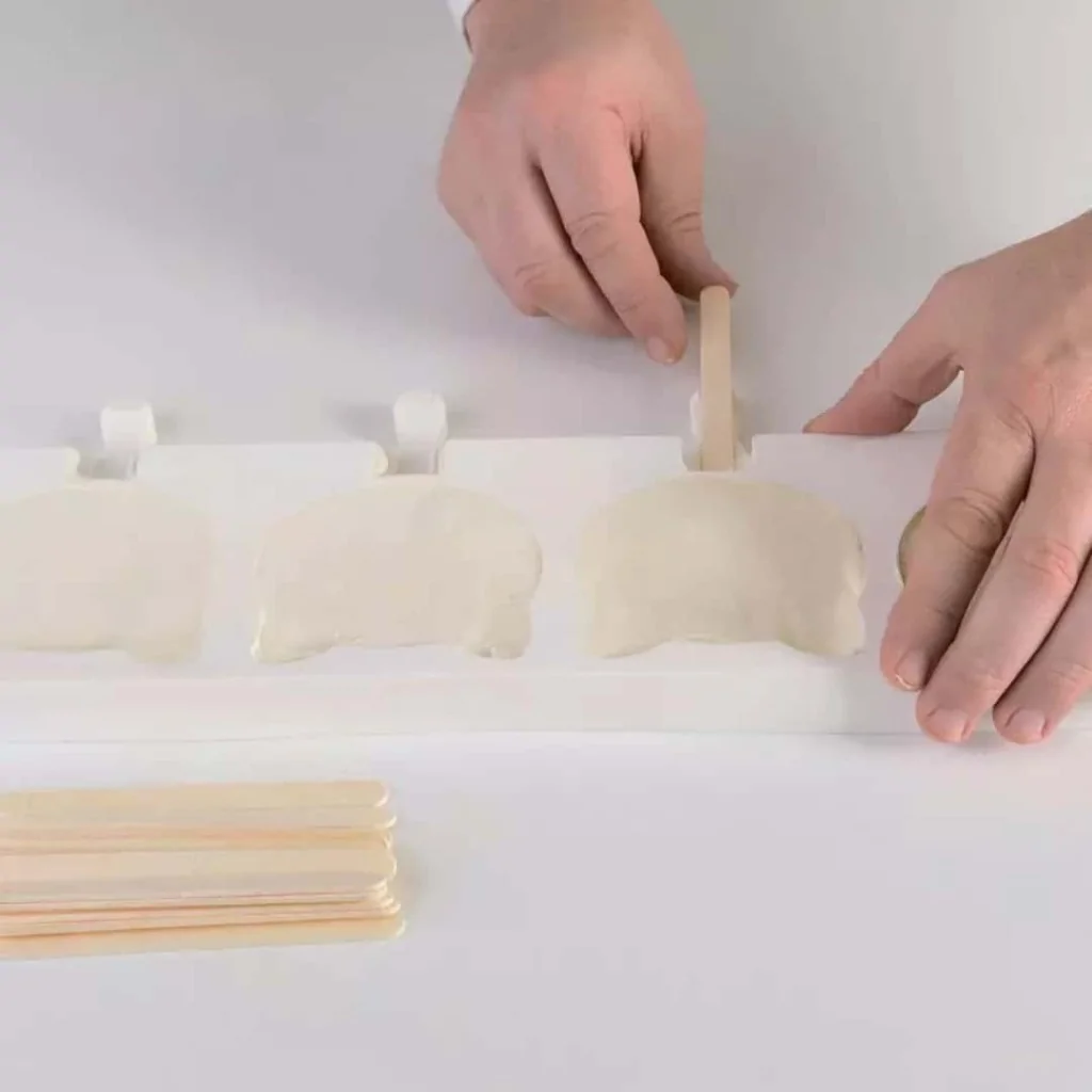 Set 2 Stampi Silicone Stecco Gelato Gattino 88,5x82x22 mm