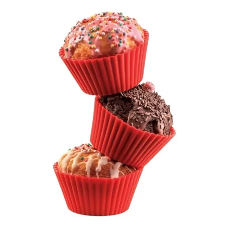 Set 6 Pirottini Muffin Silicone Rossi ø 68 h 32 mm SILIKOMART