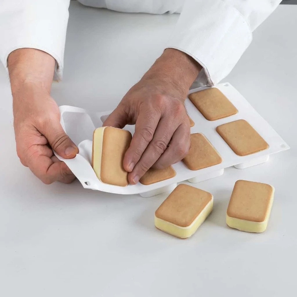 Set 2 Stampi Silicone Biscotto Gelato Mini Double 71x49x21 mm