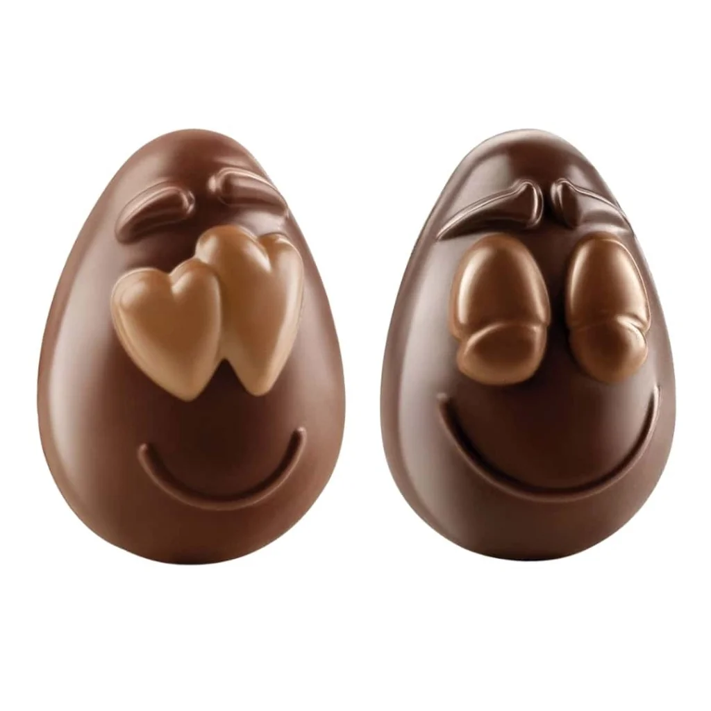 Stampo Uova Cioccolato Smiling Eggs 82x77x107 mm SILIKOMART