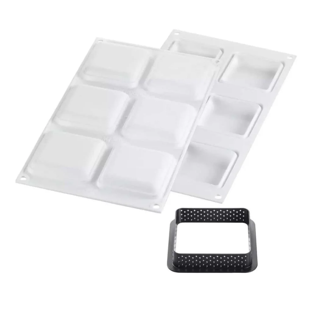 Kit Stampo Square con 6 Anelli Tarte Ring 8x8 cm SILIKOMART