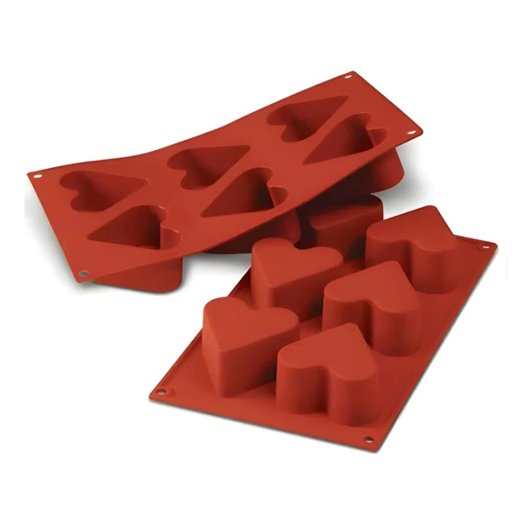 Stampo Silicone 6 Monoporzioni Cuore ø 65 h 40 mm SILIKOMART