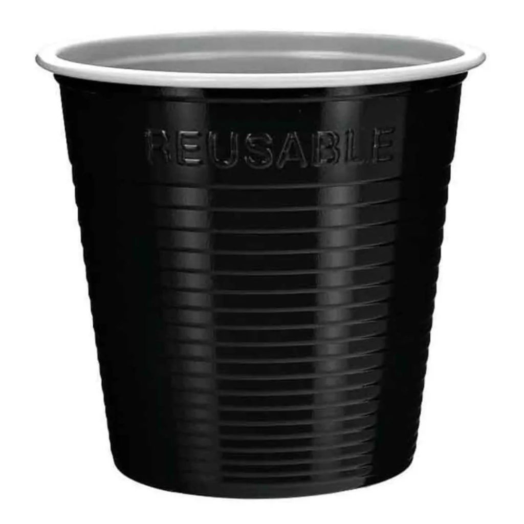 Bicchiere Bicolore Reusable Nero 230 cc DOPLA