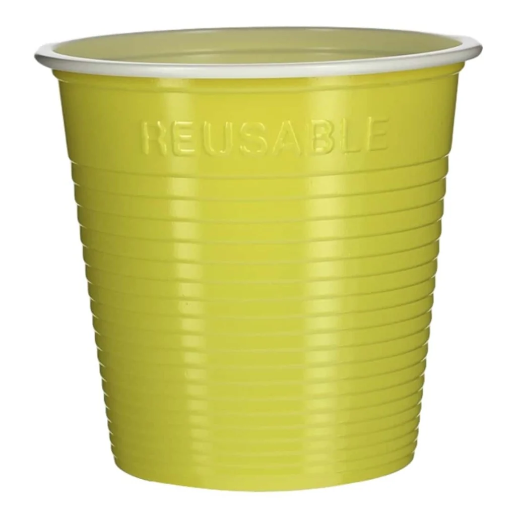 Bicchiere Bicolore Reusable Giallo 160 cc DOPLA