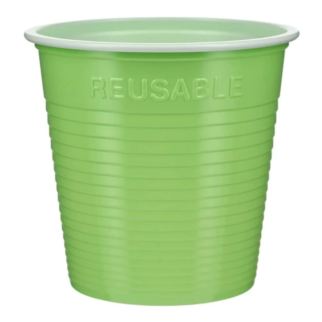 Bicchiere Bicolore Reusable Verde Acido 230 cc DOPLA