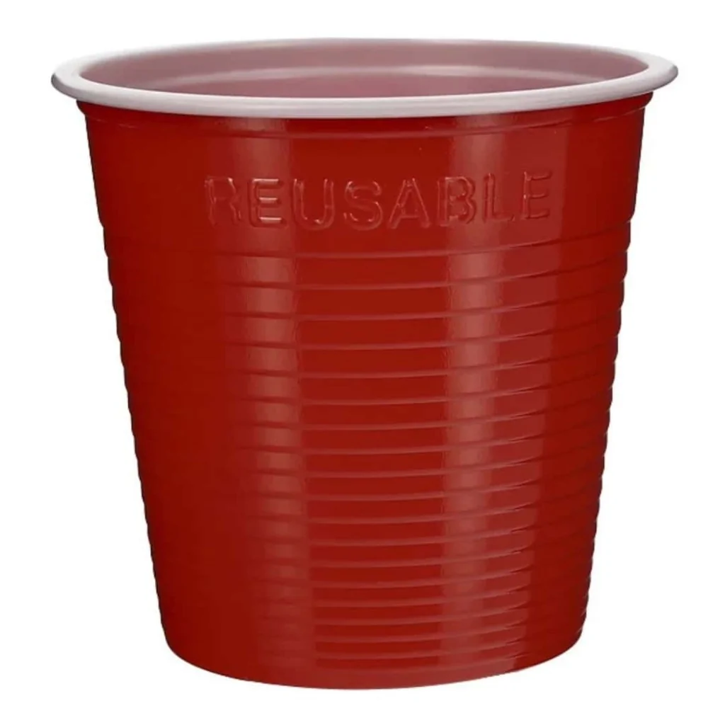 Bicchiere Bicolore Reusable Rosso 230 cc DOPLA