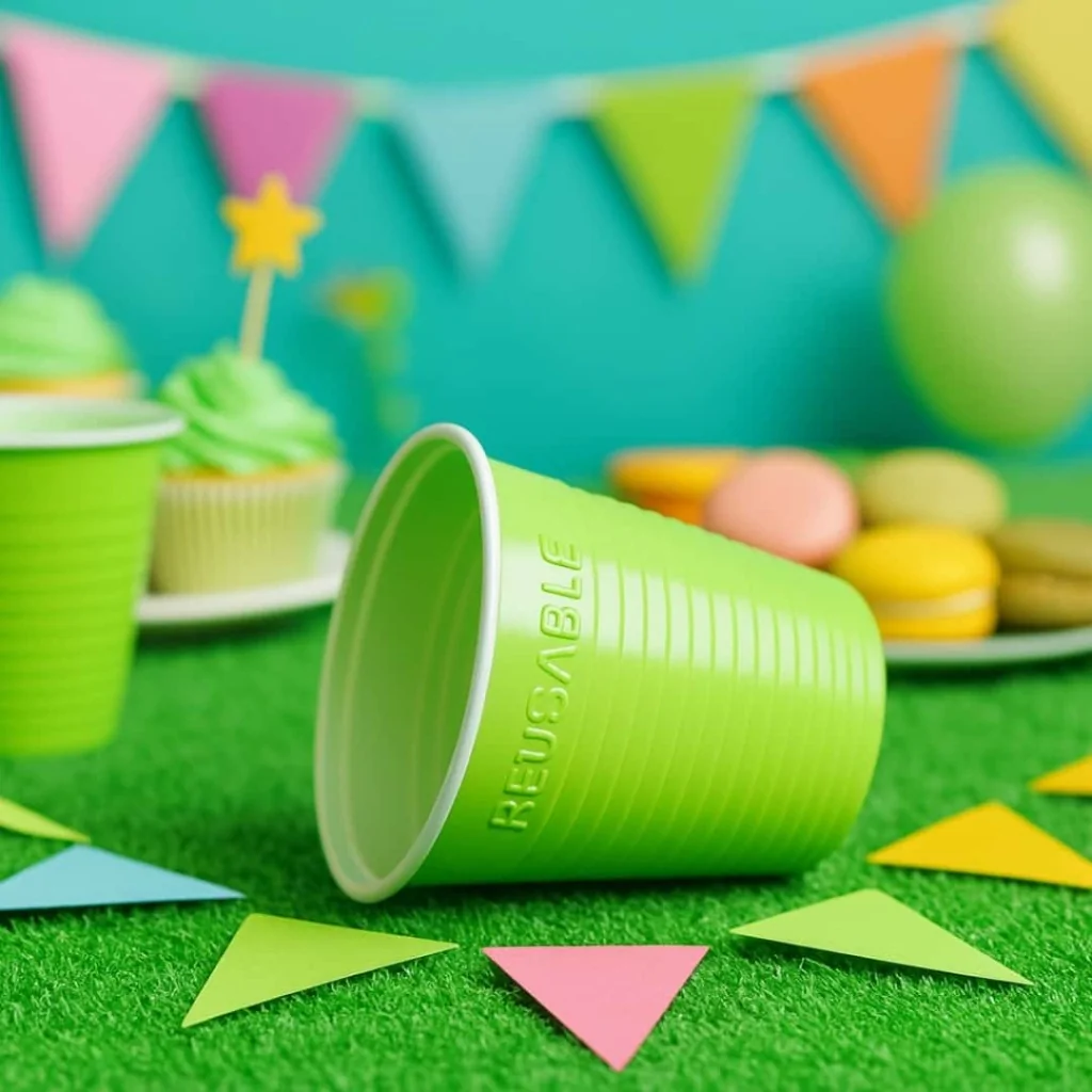 Bicchiere Bicolore Reusable Verde Acido 160 cc DOPLA