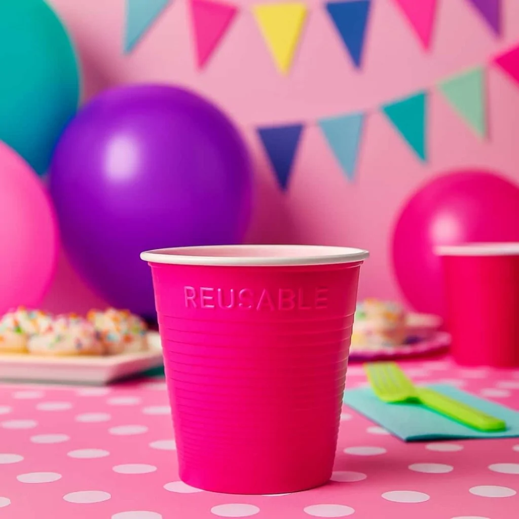 Bicchiere Bicolore Reusable Fucsia 230 cc DOPLA