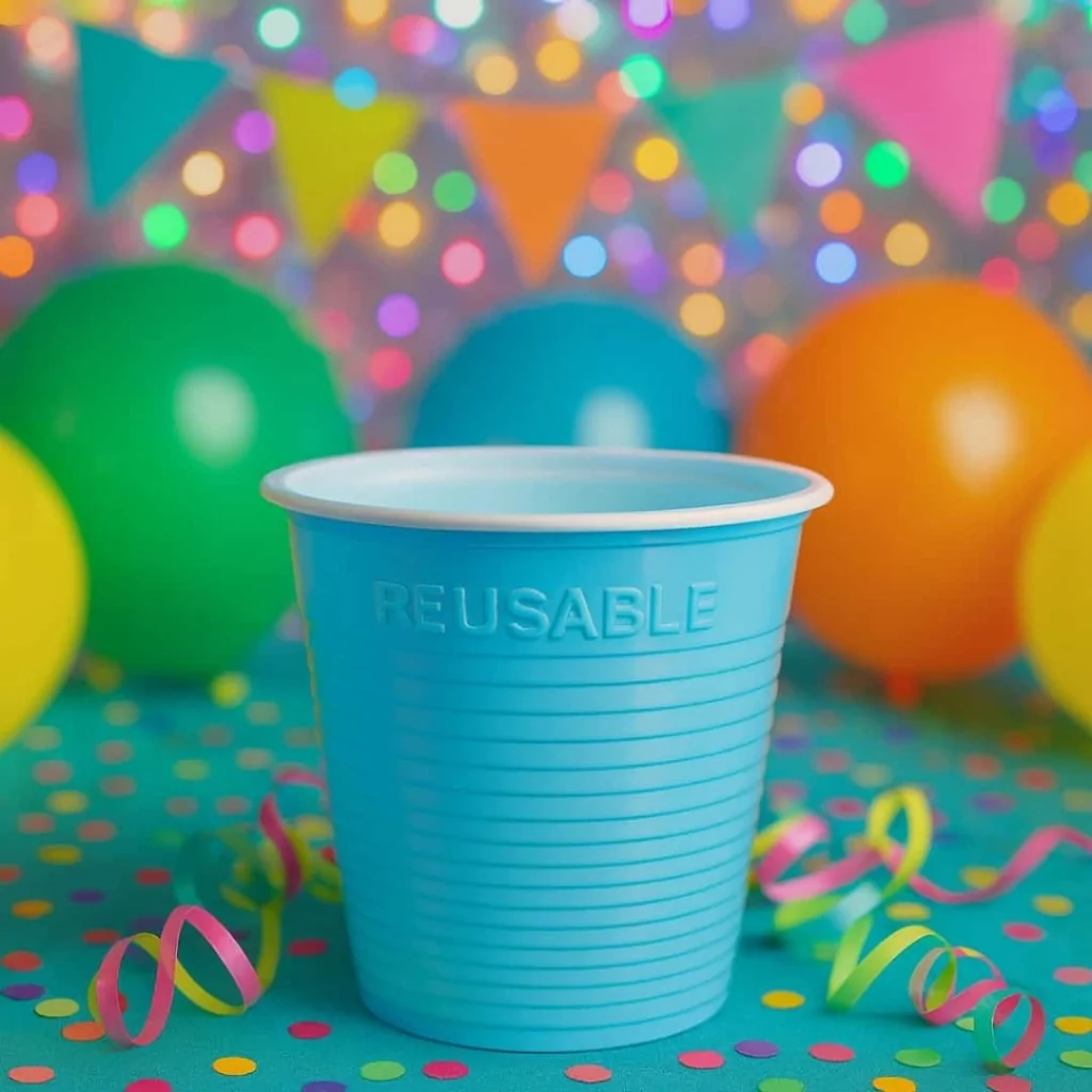 Bicchiere Bicolore Reusable Azzurro 230 cc DOPLA