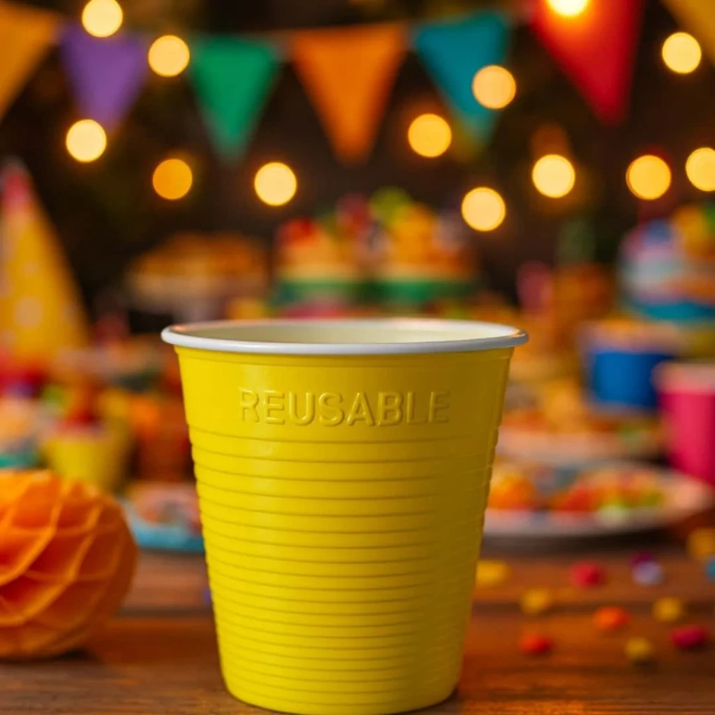 Bicchiere Bicolore Reusable Giallo 230 cc DOPLA
