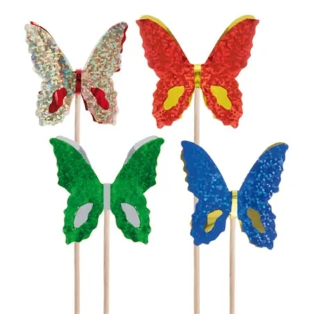 Farfalle Colorate Metalizzate Legno 15 cm 100 pz GARCIA DE POU