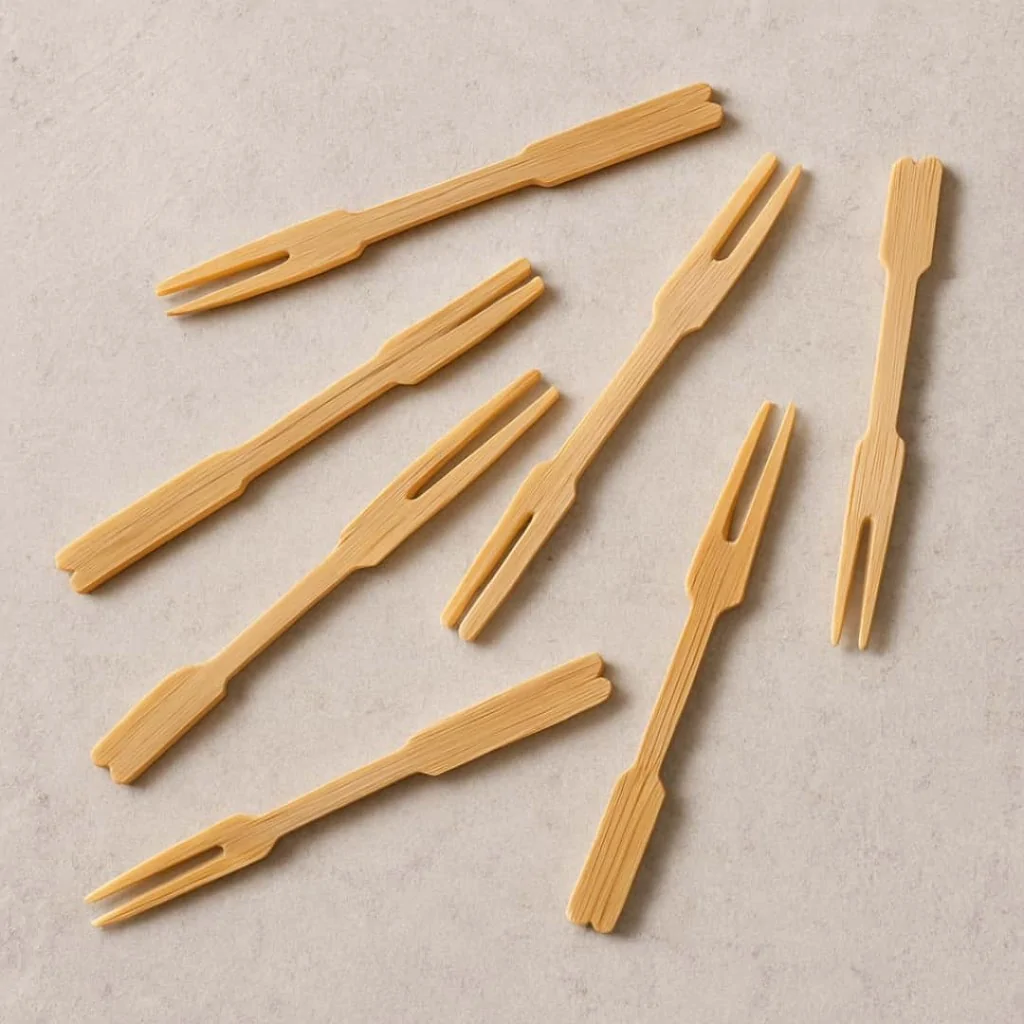 Forchettine Bamboo Legno 9 cm 100pz LEONE
