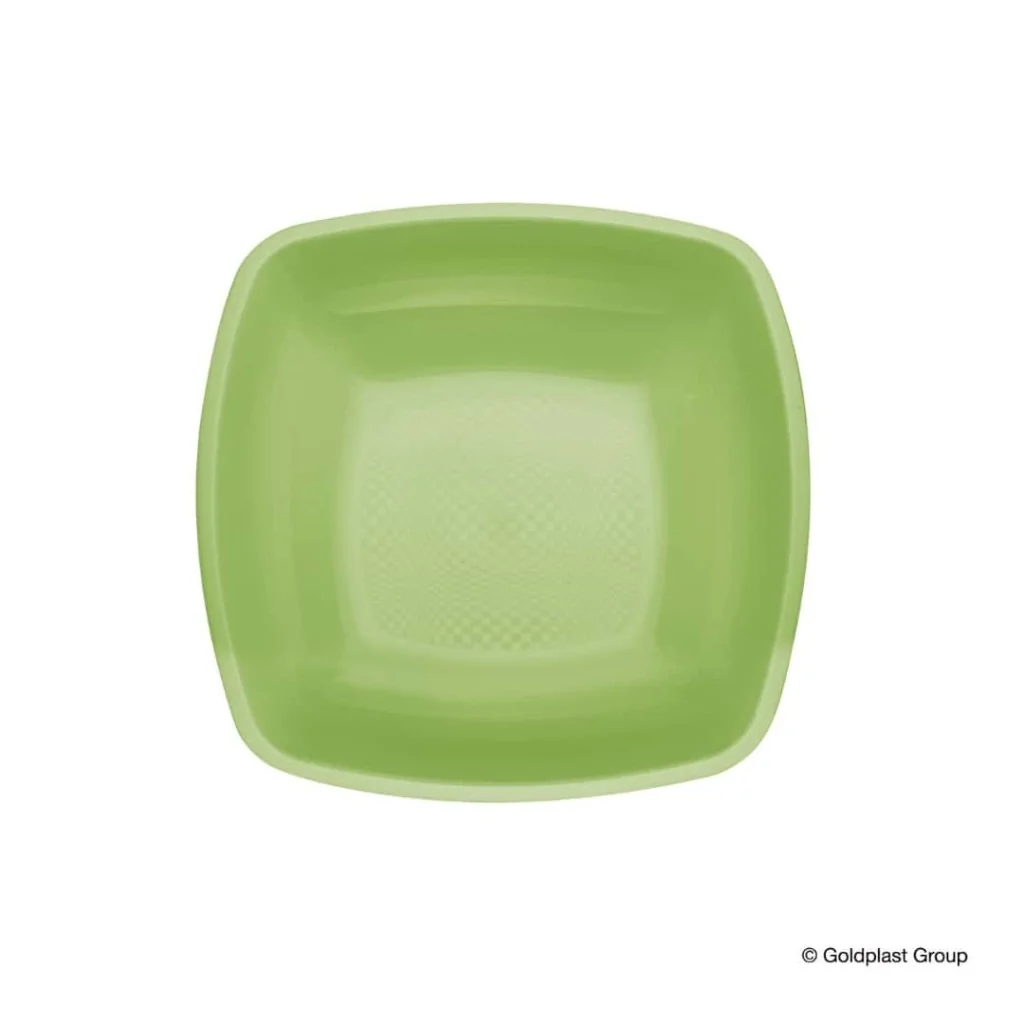 Piatti Fondi Square Verde Acido 18x18 cm 12pz GOLD PLAST