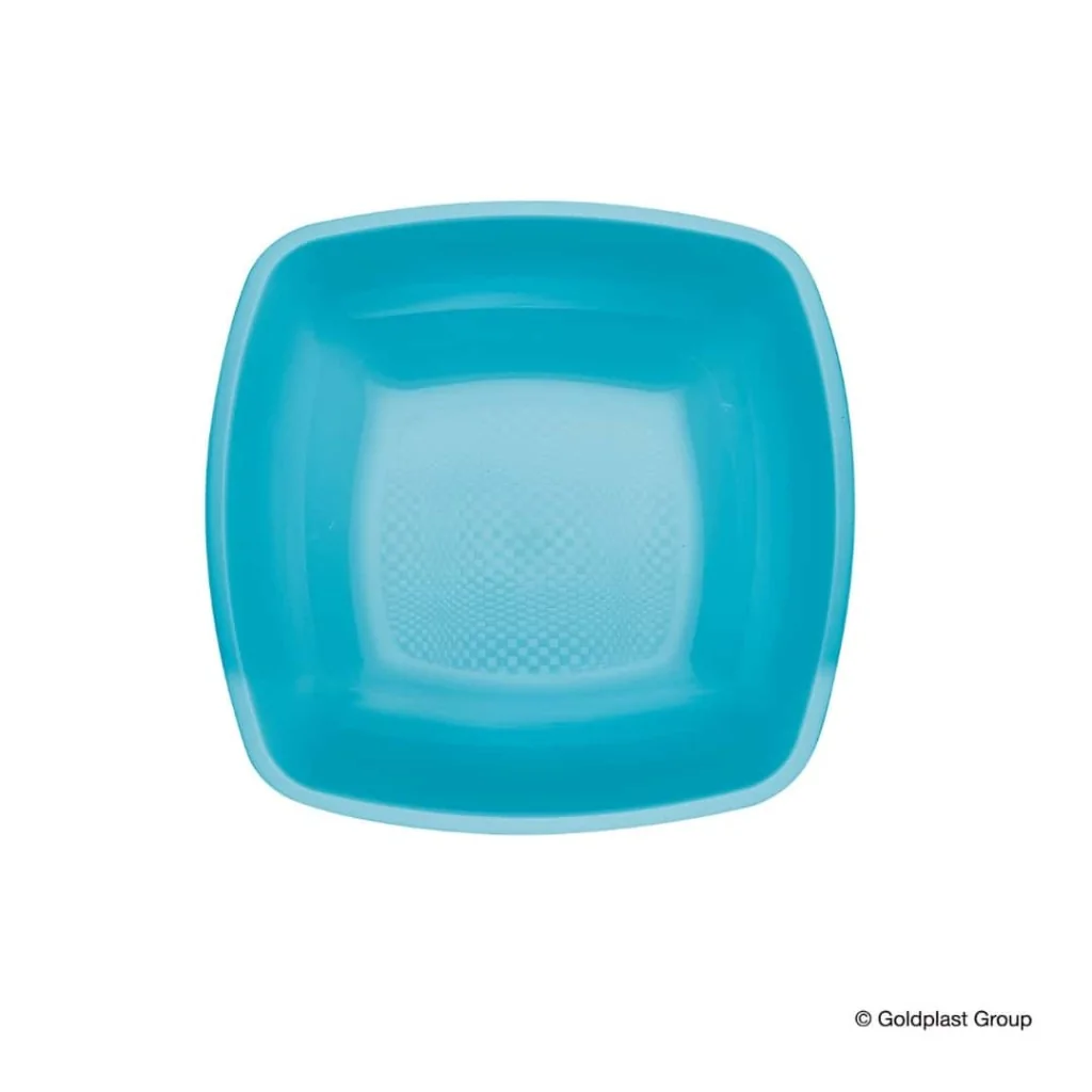 Piatti Fondi Square Turchesi 18x18 cm 12 pz GOLD PLAST