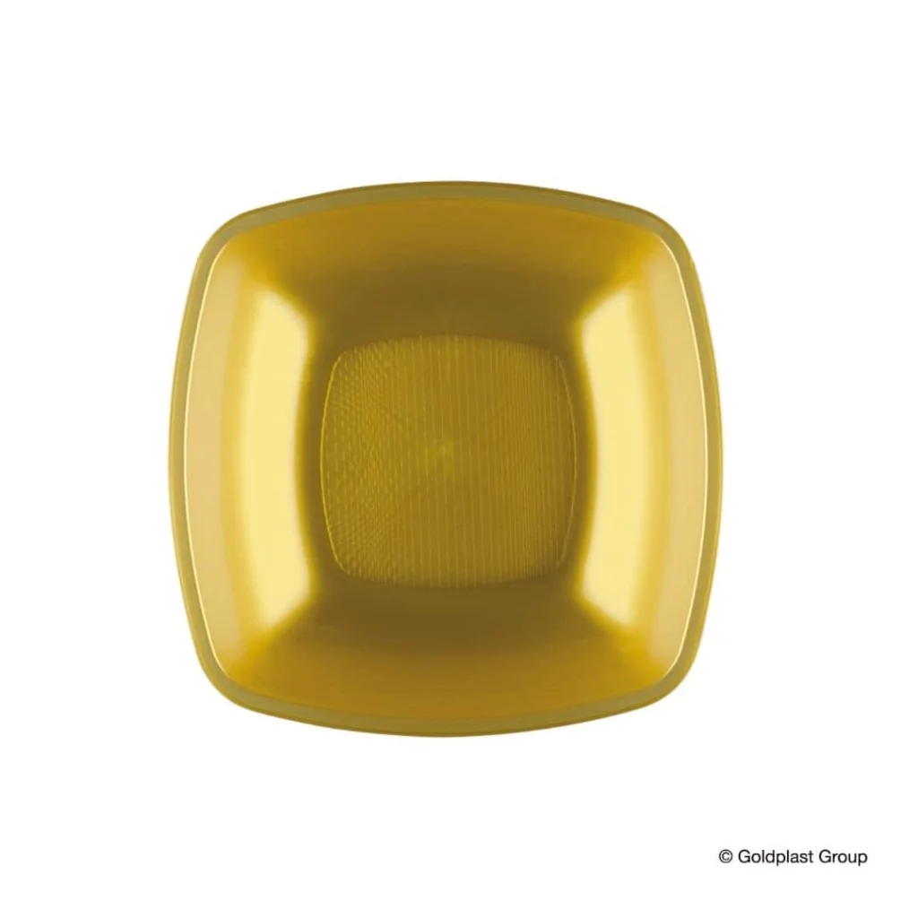 Piatti Fondi Square Oro 18x18 cm 12 pz GOLD PLAST