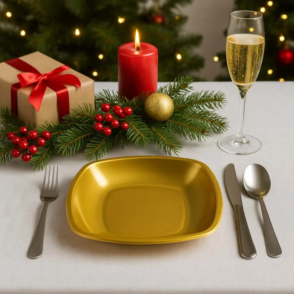 Piatti Fondi Square Oro 18x18 cm 12 pz GOLD PLAST