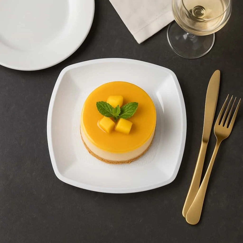 Piatti Dessert Square PP 18x18 cm 25pz GOLD PLAST