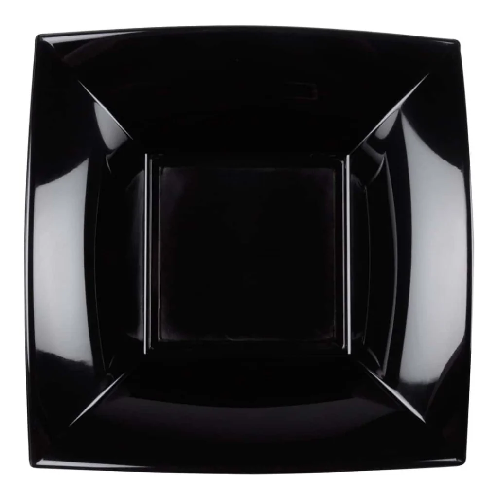 Piatti Fondi Quadrati Nice Neri 18x18 cm 15 pz GOLD PLAST