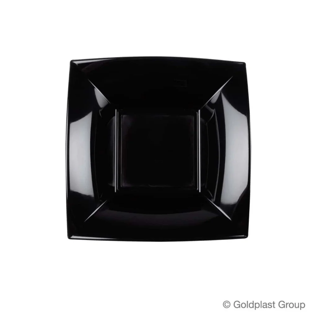 Piatti Fondi Quadrati Nice Neri 18x18 cm 15 pz GOLD PLAST