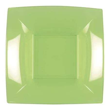 Piatti Fondi Quadrati Nice Verde Acido 18x18 cm 15 pz GOLD PLAST