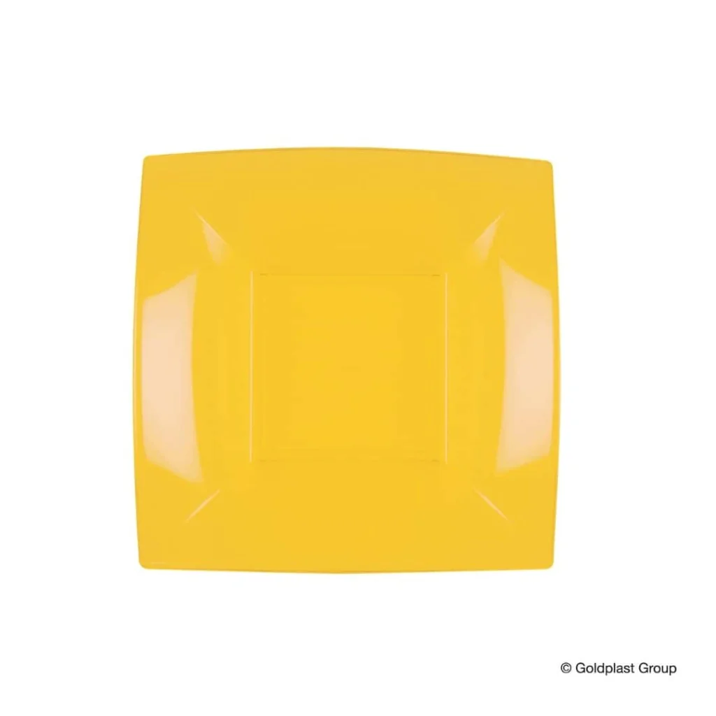 Piatti Fondi Quadrati Nice Giallo Mango 18x18 cm 15 pz GOLD
