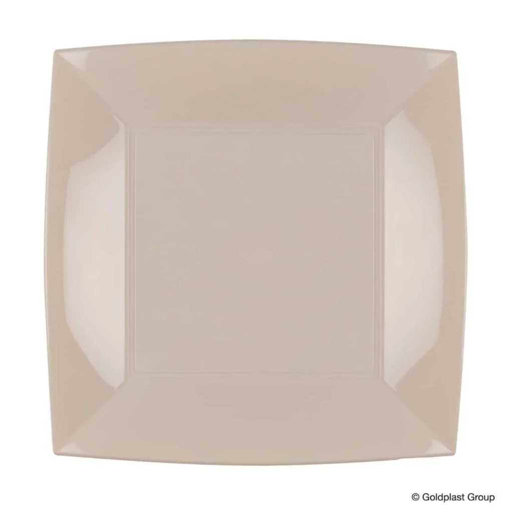Piatti Piani Nice Taupe 23x23 cm 15 pz GOLD PLAST