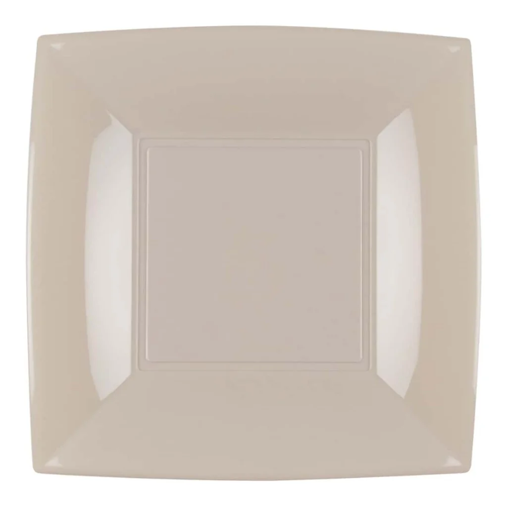 Piatti Dessert Nice Taupe 18x18 cm 15 pz GOLD PLAST
