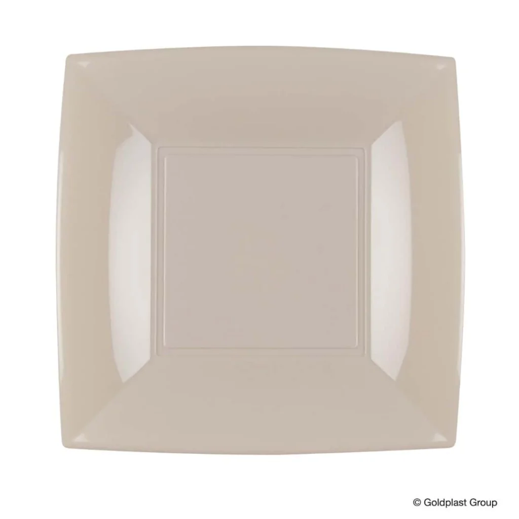 Piatti Dessert Nice Taupe 18x18 cm 15 pz GOLD PLAST