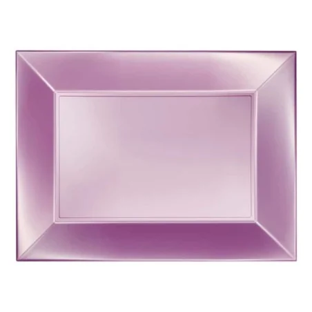 Piatti Rettangolari Nice Rosa Perlè 34,5x23 cm 6pz GOLD PLAST
