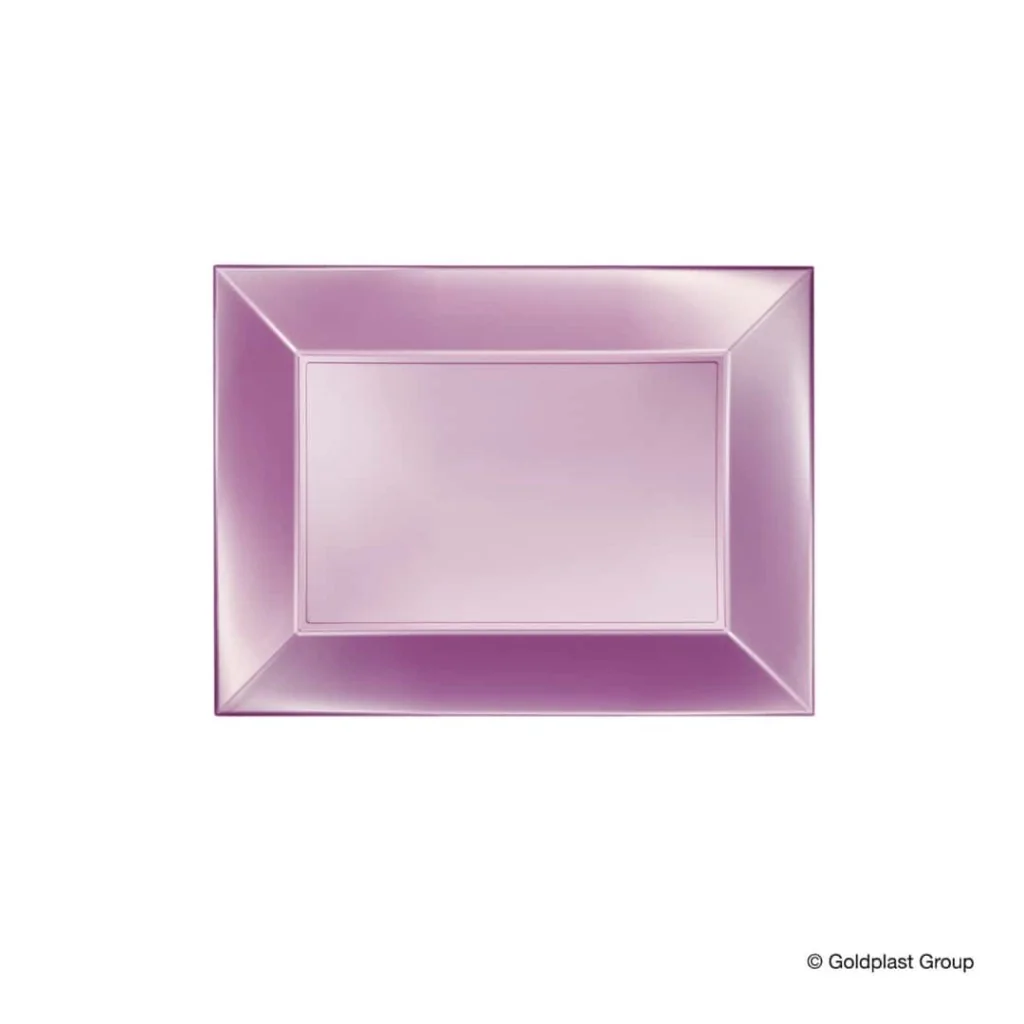 Piatti Rettangolari Nice Rosa Perlè 34,5x23 cm 6pz GOLD PLAST