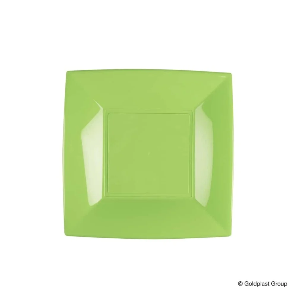 Piatti Dessert Nice Verde Acido 18x18 cm 25pz GOLD PLAST