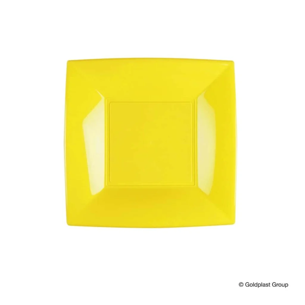 Piatti Dessert Nice Giallo Limone 18x18 cm 6pz GOLD PLAST
