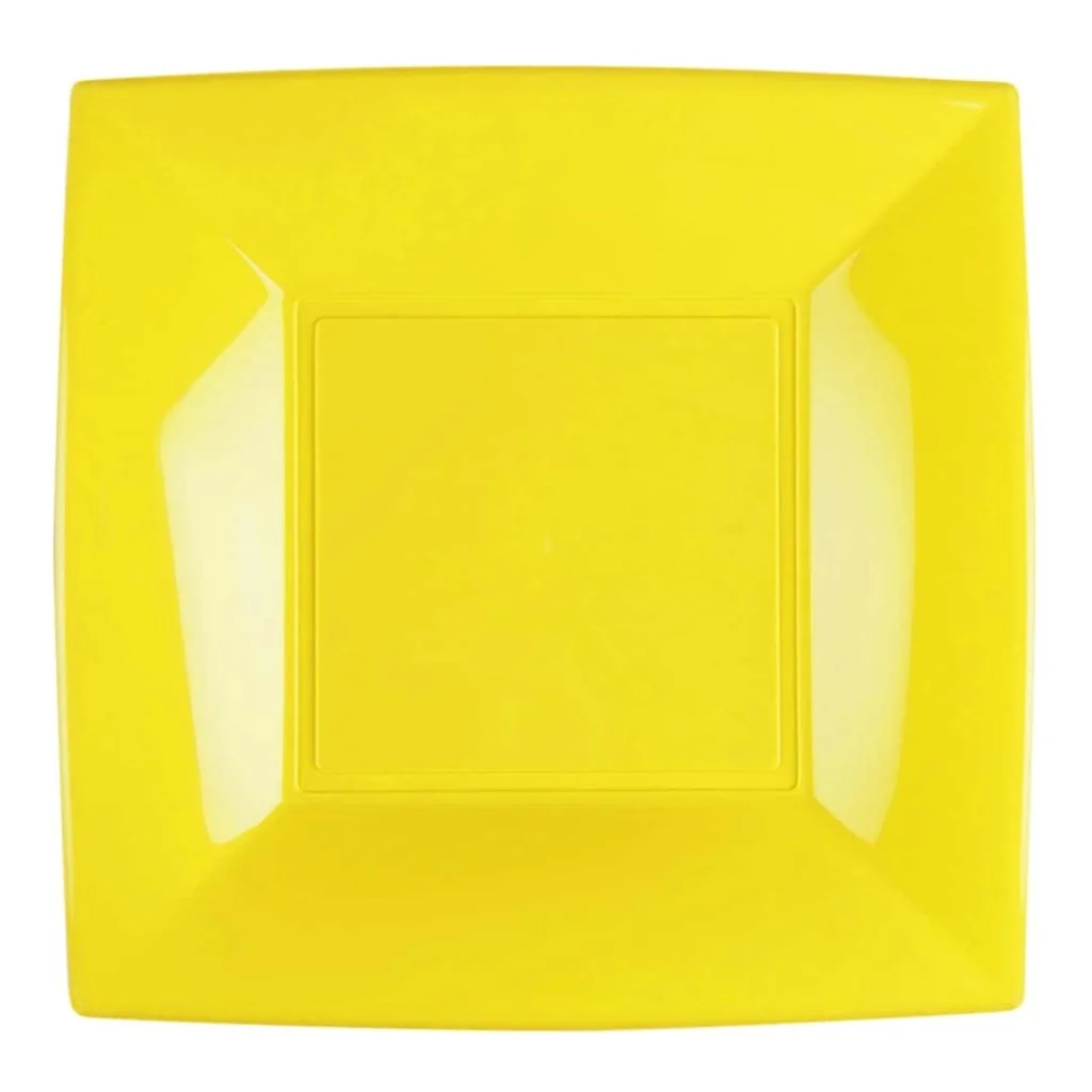 Piatti Dessert Nice Giallo Limone 18x18 cm 6pz GOLD PLAST