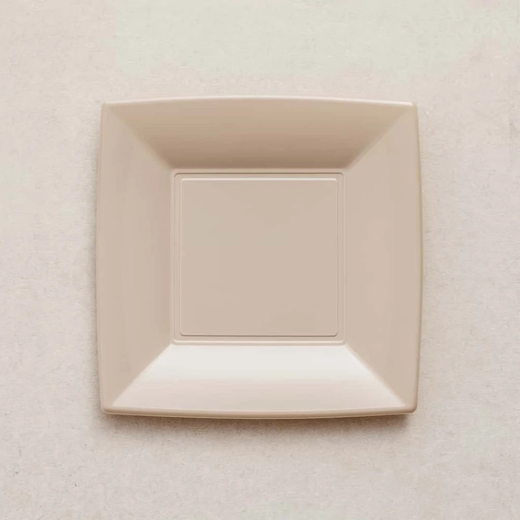 Piatti Dessert Nice Taupe 18x18 cm 15 pz GOLD PLAST