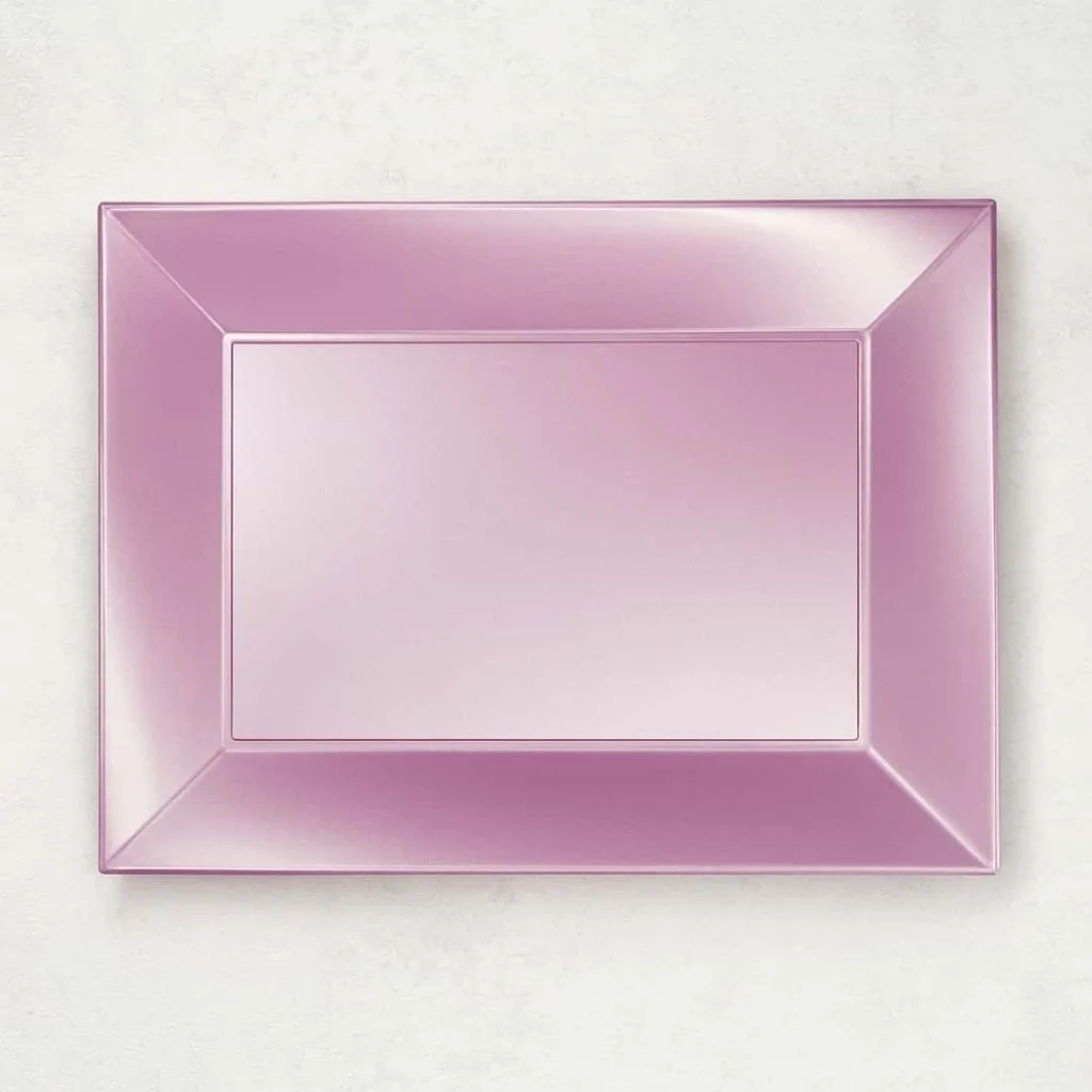 Piatti Rettangolari Nice Rosa Perlè 34,5x23 cm 6pz GOLD PLAST
