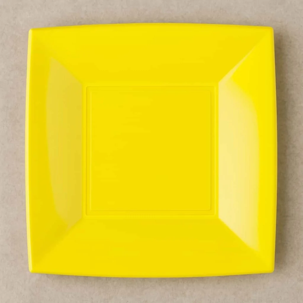 Piatti Dessert Nice Giallo Limone 18x18 cm 8pz GOLD PLAST