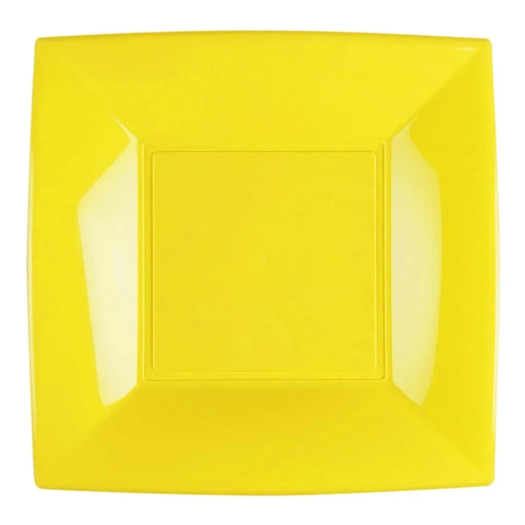 Piatti Dessert Nice Giallo Limone 18x18 cm 8pz GOLD PLAST
