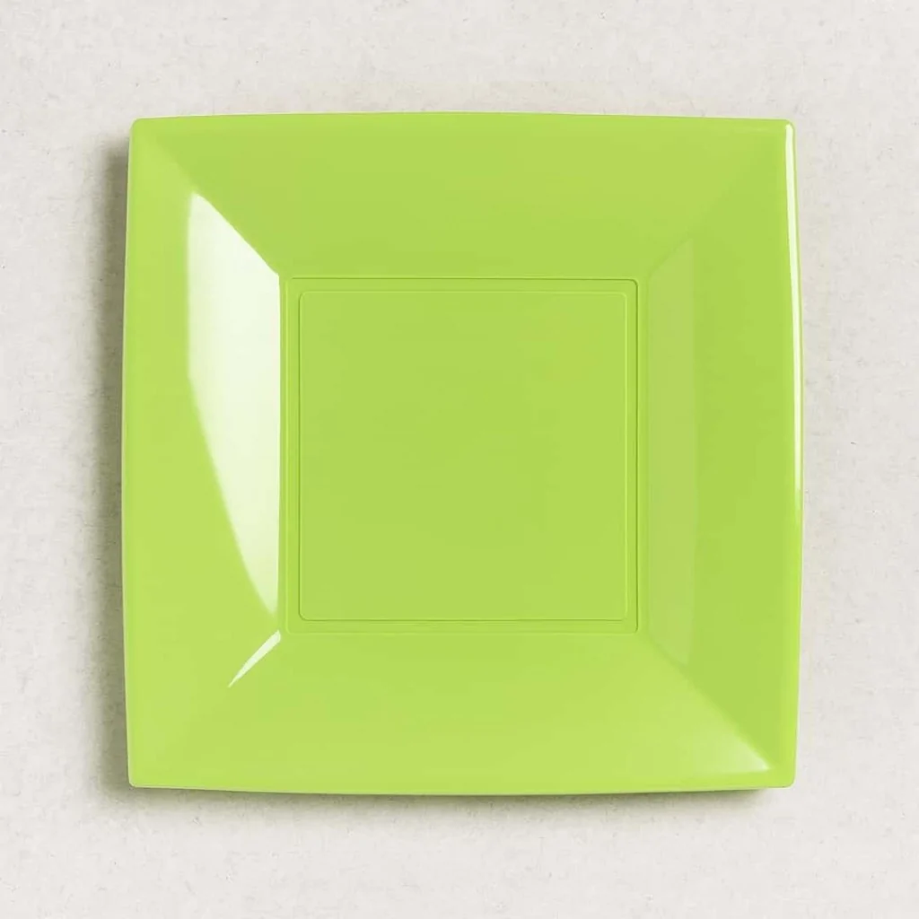 Piatti Dessert Nice Verde Acido 18x18 cm 25pz GOLD PLAST