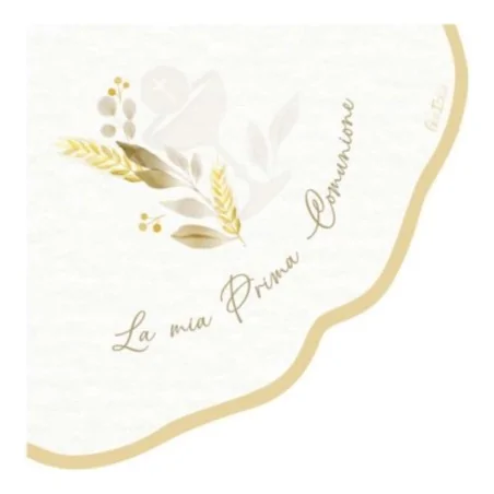 Tovaglioli Smerlo Prima Comunione Avorio 33x33 cm 16pz GIVI
